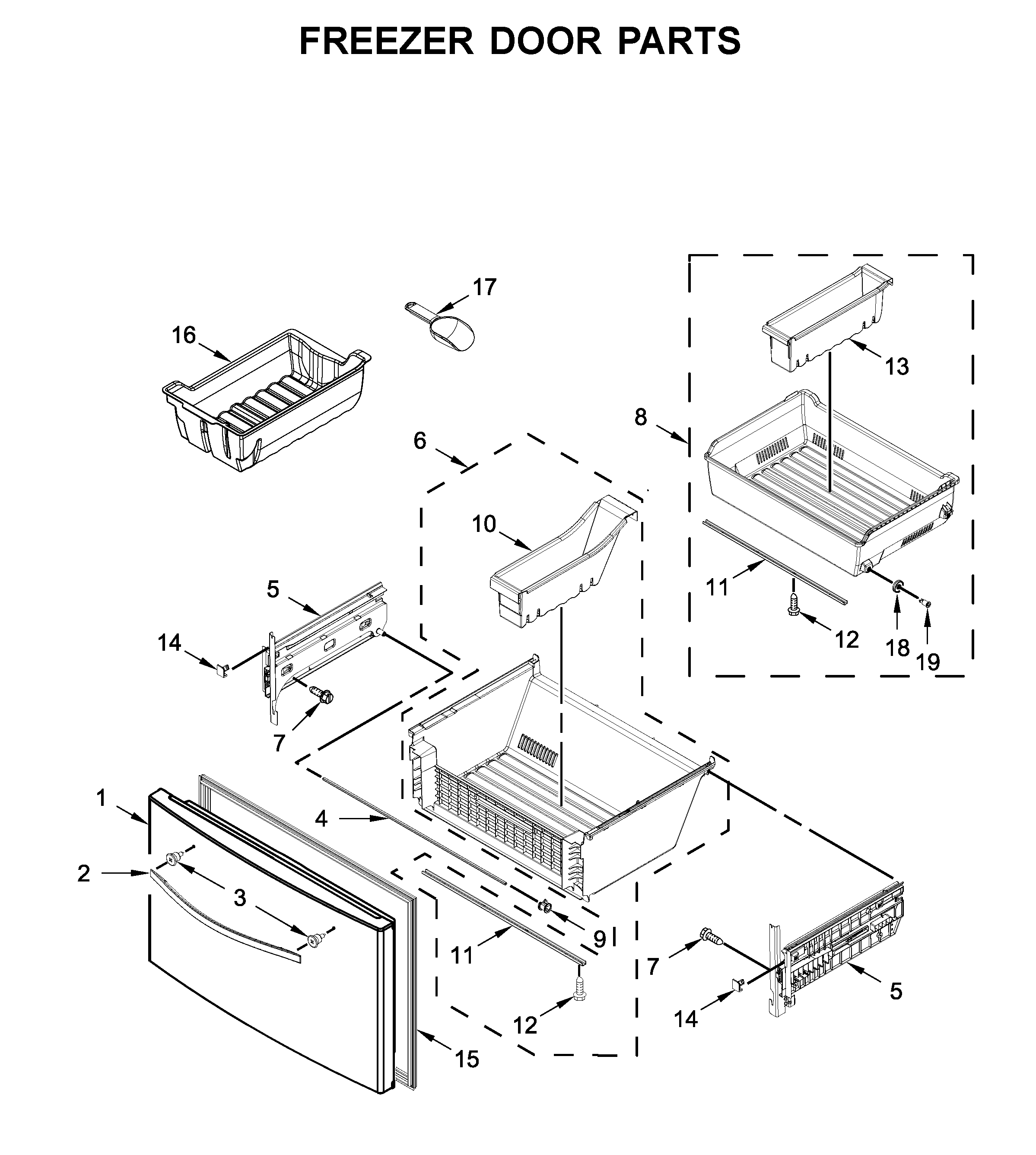Freezer door parts