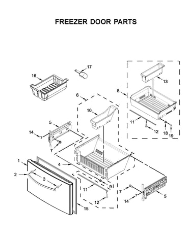 Freezer door parts