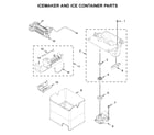 Whirlpool WRF767SDHV00 icemaker and ice container parts diagram