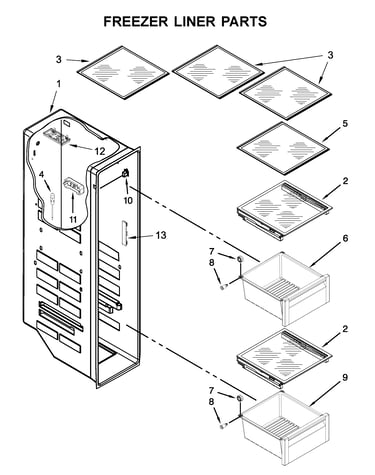 Freezer liner parts