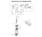 KitchenAid KRSC703HBS00 motor and ice container parts diagram
