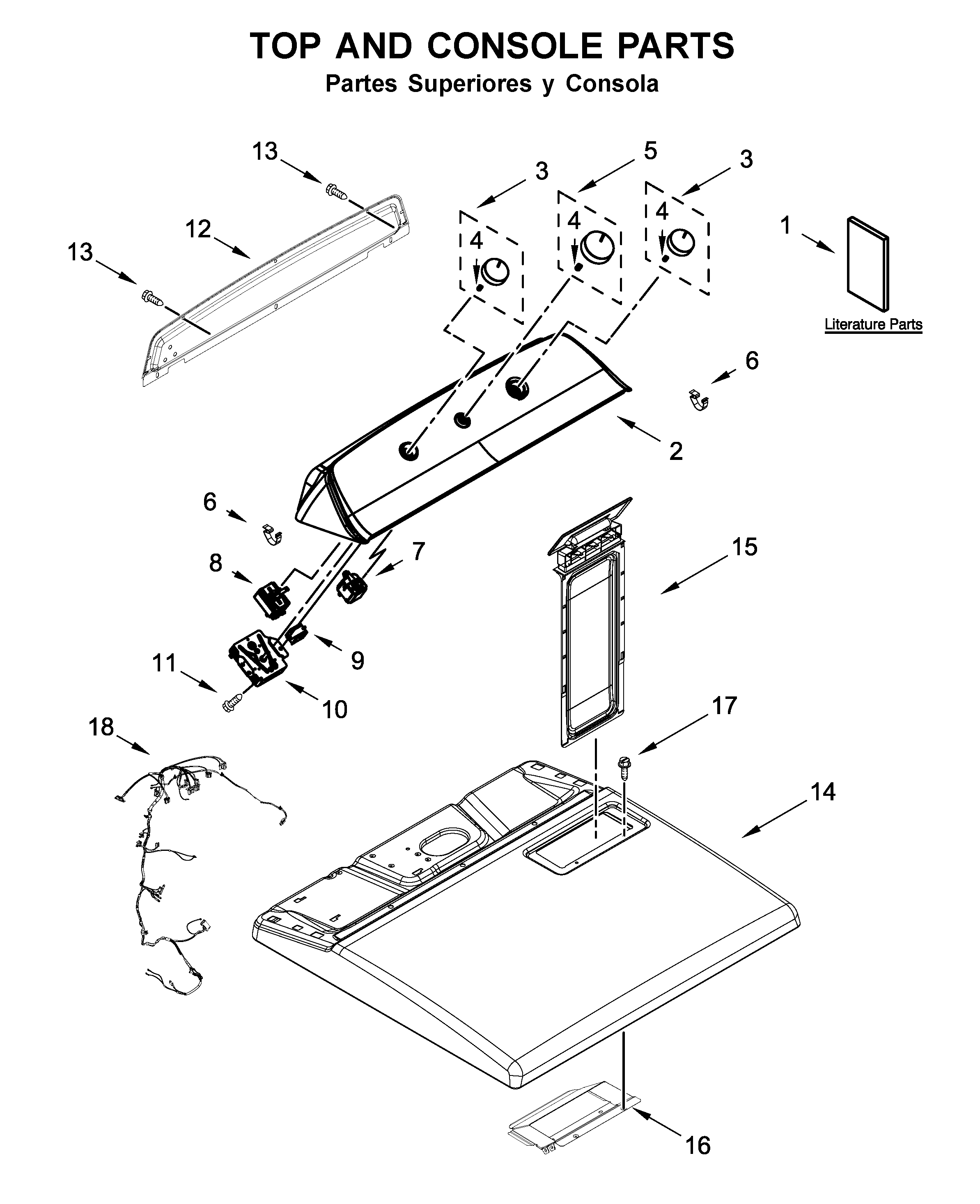 Top and console parts