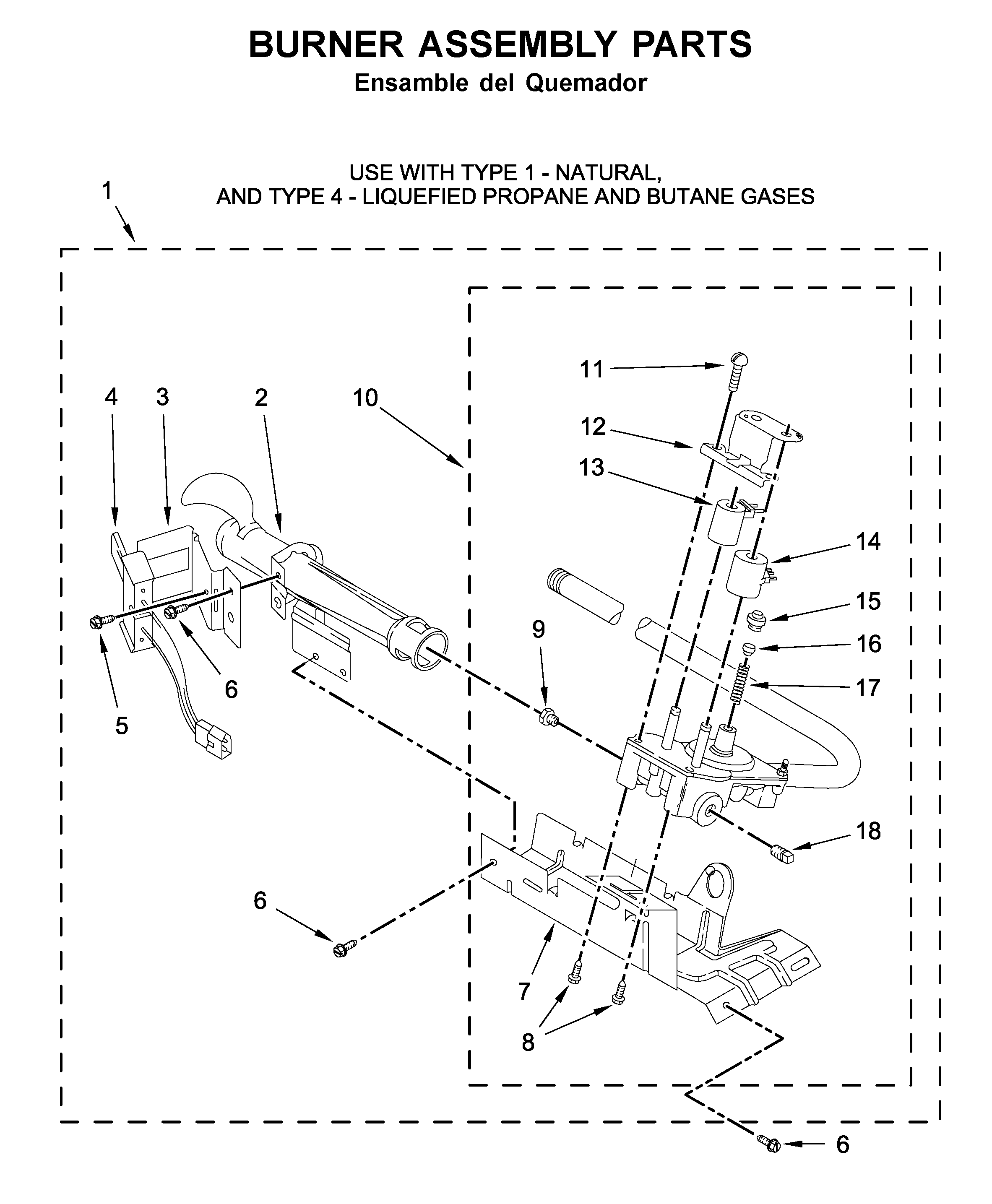 Burner assembly parts