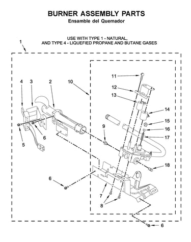 Burner assembly parts