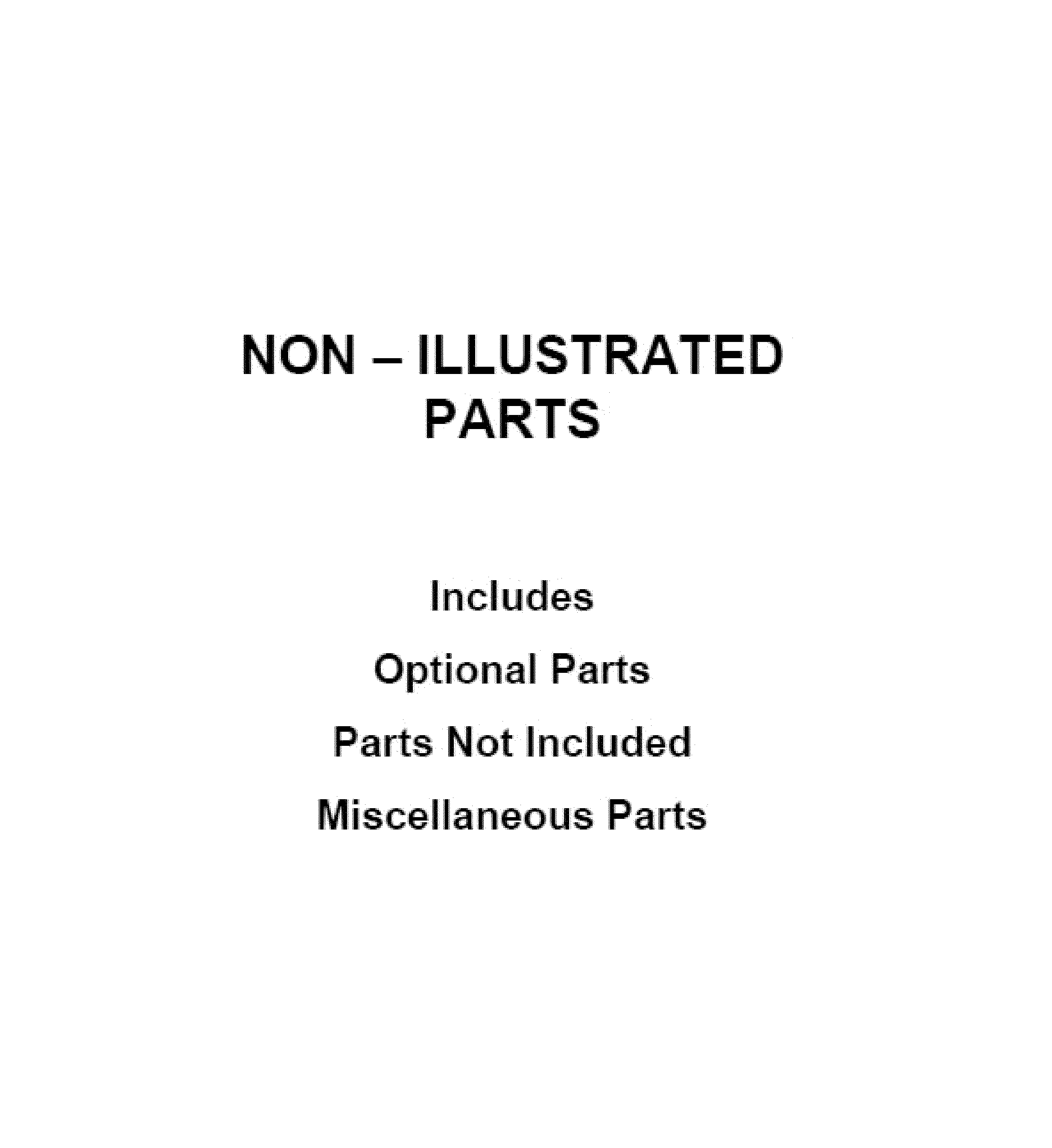 OPTIONAL PARTS (NOT INCLUDED)