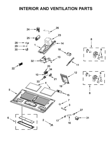 Interior and ventilation parts