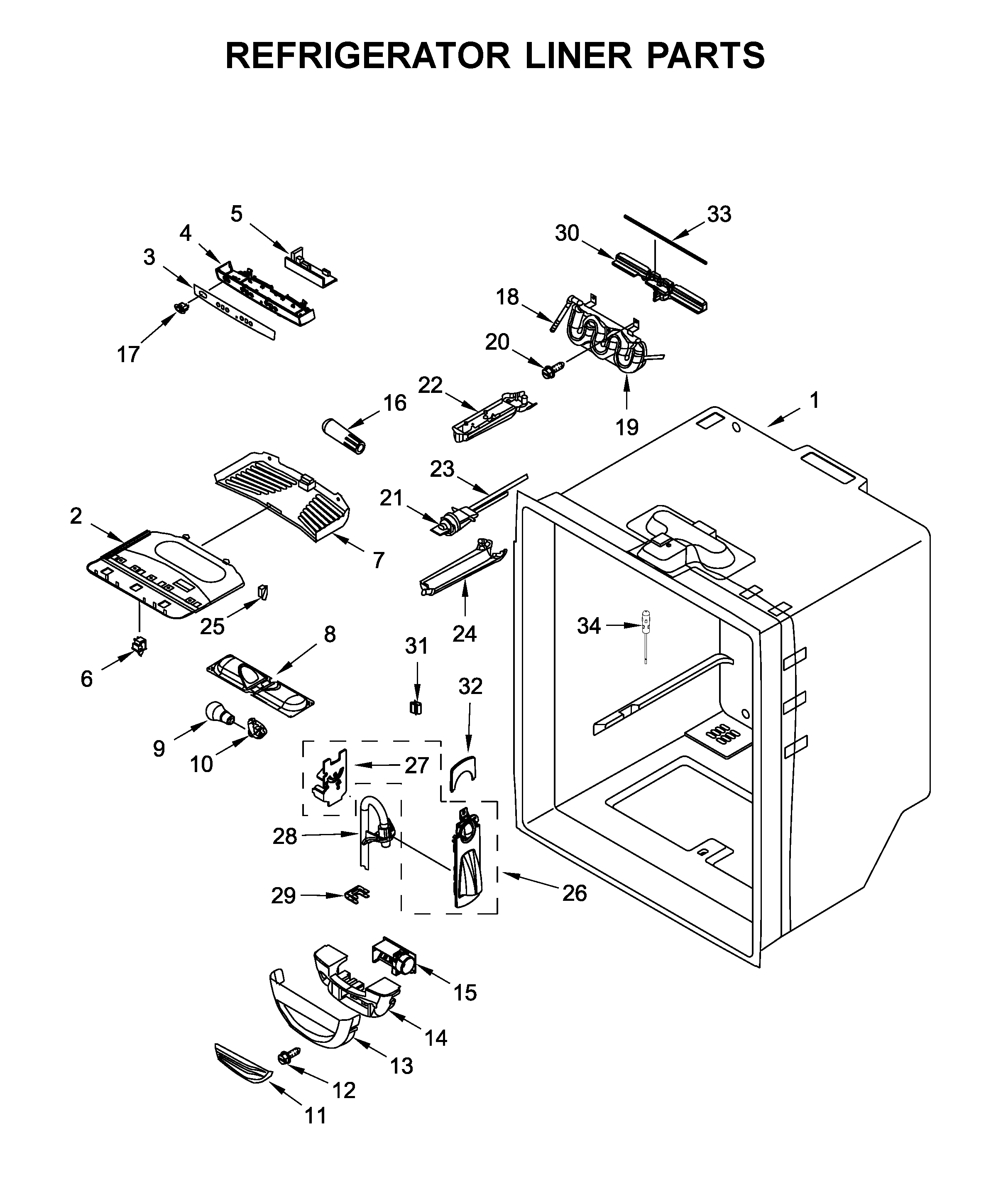 REFRIGERATOR LINER PARTS