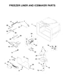 Freezer liner and icemaker parts
