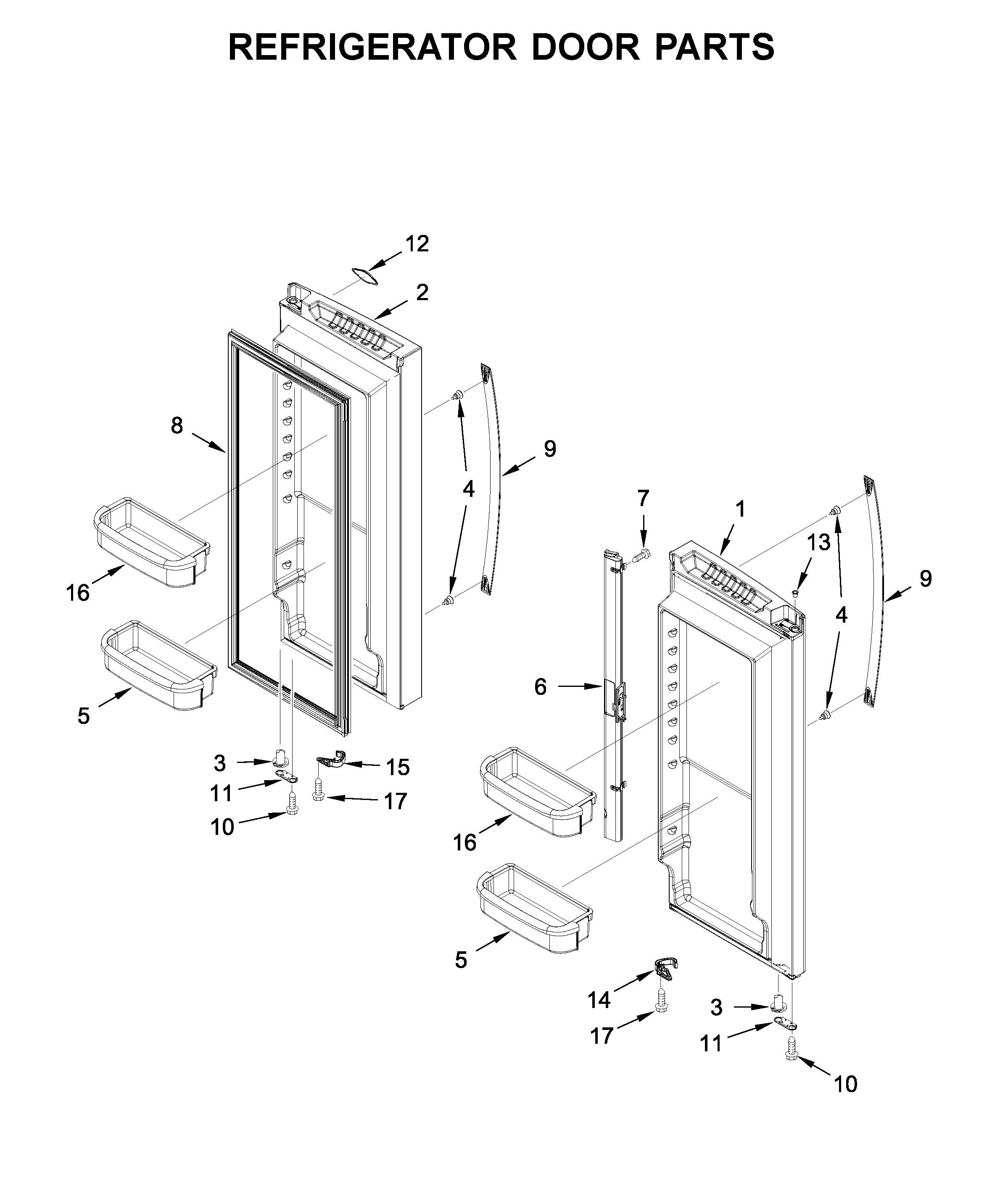 Refrigerator door parts