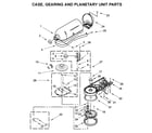 KitchenAid KSM150WPOB0 case, gearing and planetary unit parts diagram
