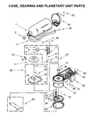 Case, gearing and planetary unit parts