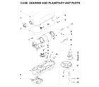 KitchenAid 5KSM7990XBER0 case, gearing and planetary unit parts diagram