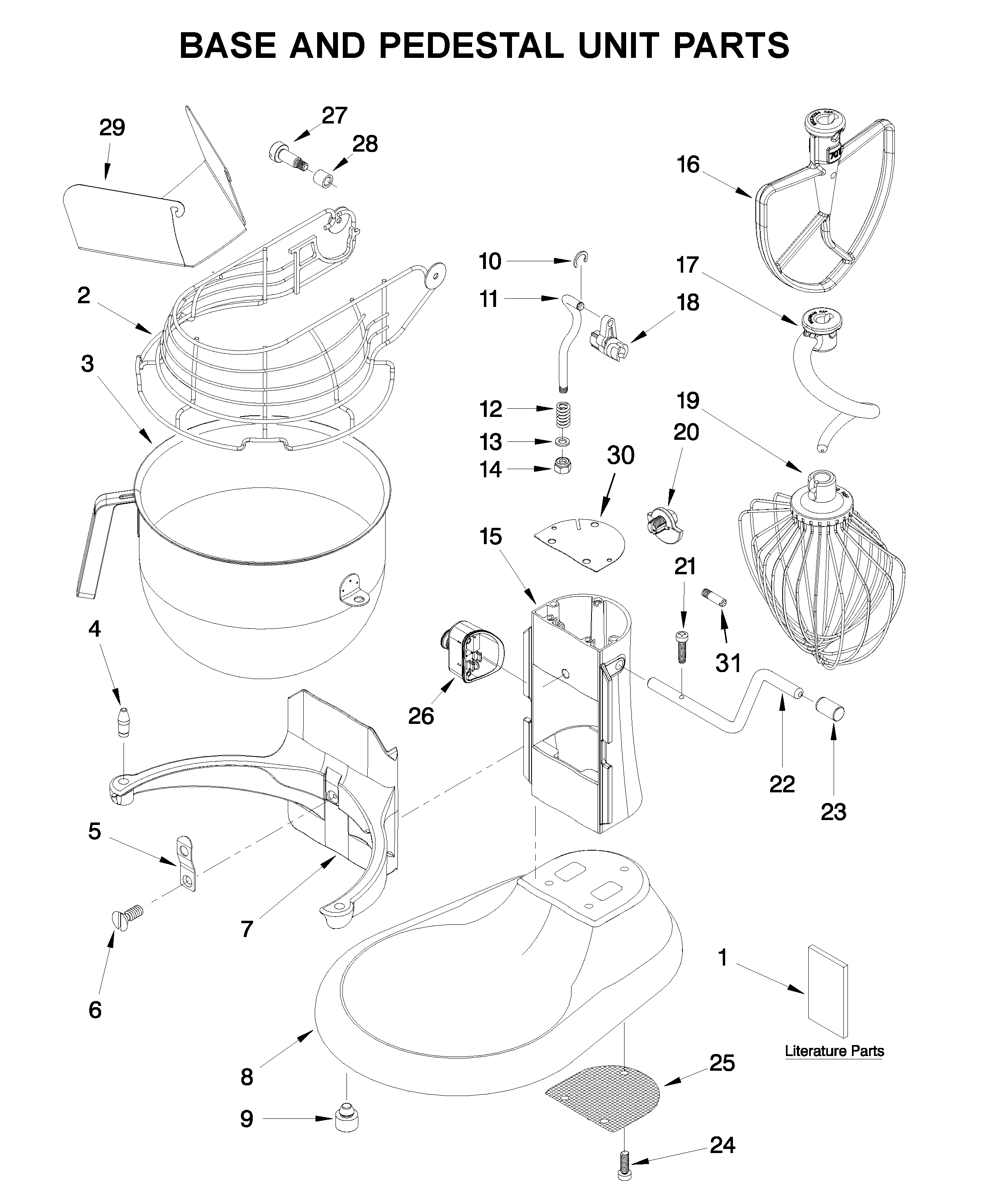 Base and pedestal unit parts