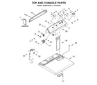Whirlpool 7MWED2140JB0 top and console parts diagram