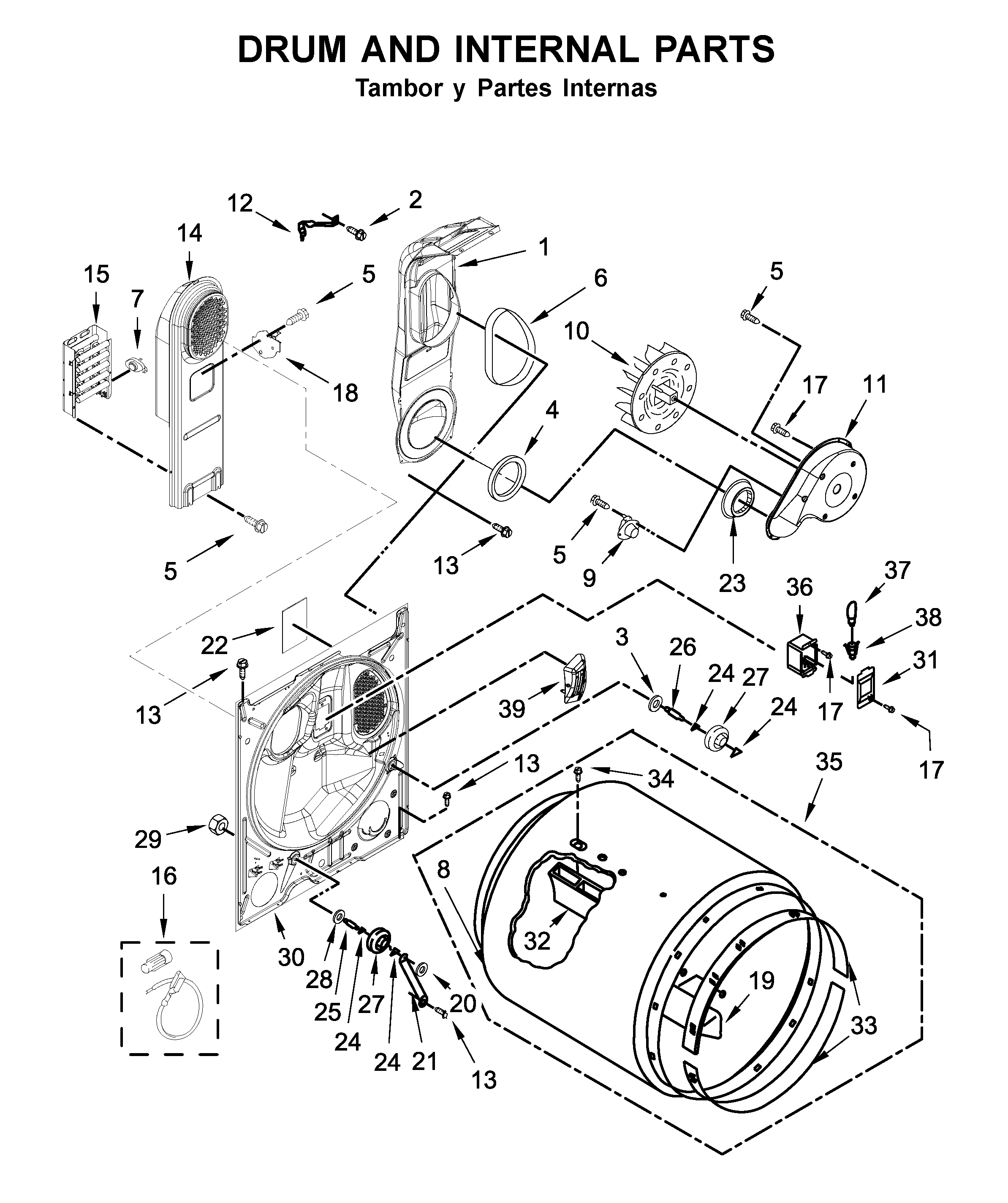 Drum and internal parts