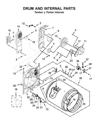 Drum and internal parts