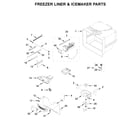 Maytag MBF1958FEZ04 freezer liner & icemaker parts diagram