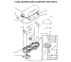 KitchenAid 5KSM7591XBSL0 case, gearing and planetary unit parts diagram
