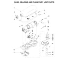 KitchenAid 5KSM7990XEWH0 case, gearing and planetary unit parts diagram