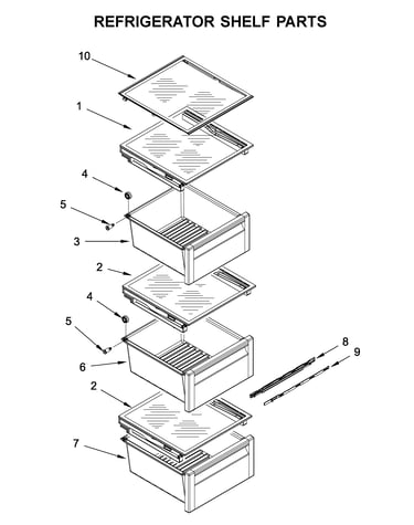 Refrigerator shelf parts
