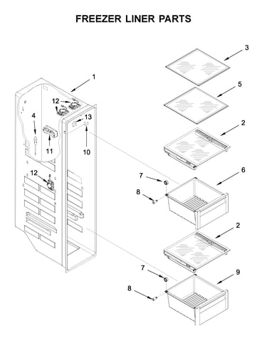 Freezer liner parts