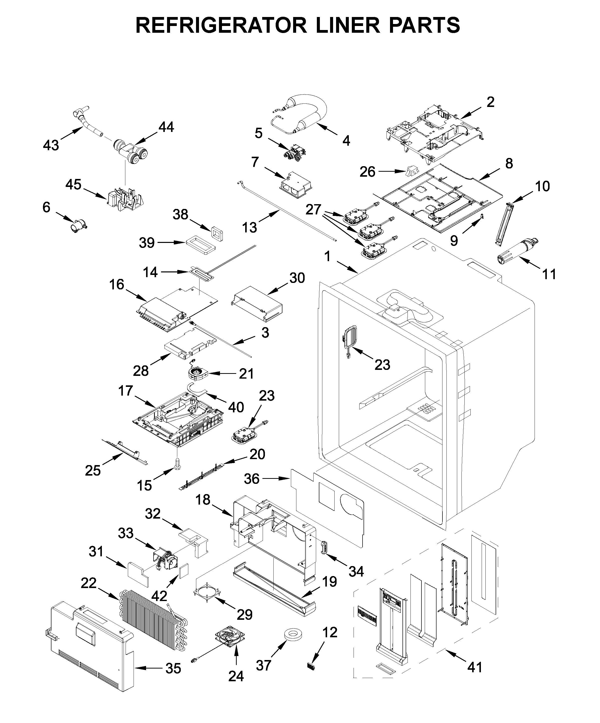 Refrigerator liner parts