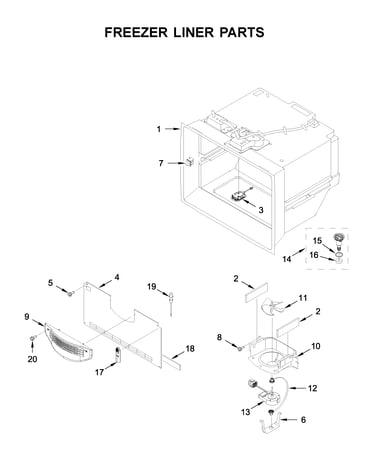 Freezer liner parts