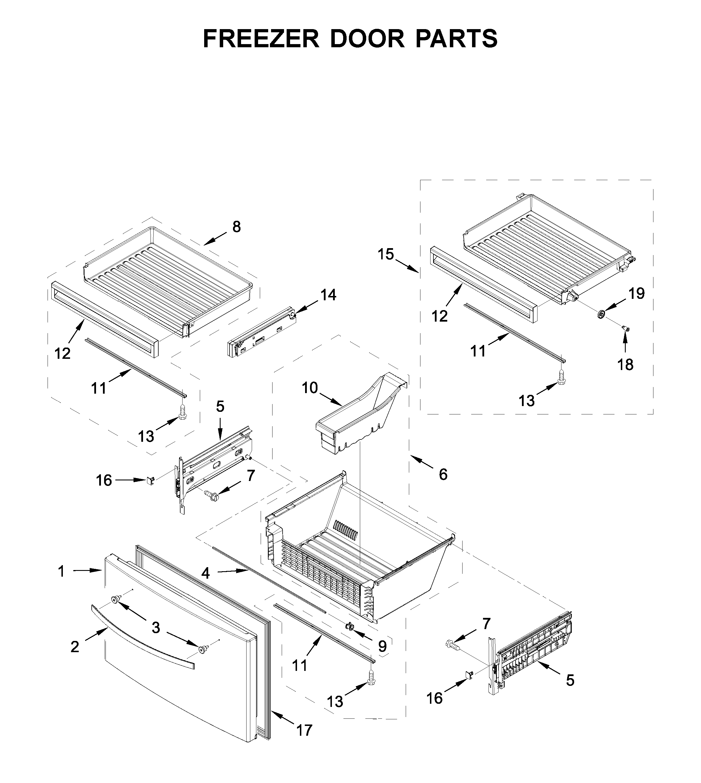 Freezer door parts