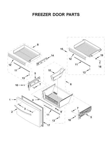Freezer door parts