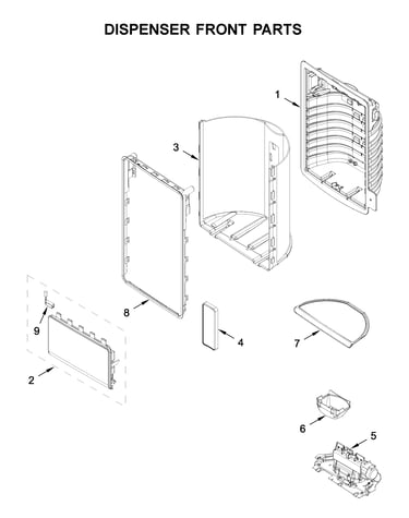 Dispenser front parts