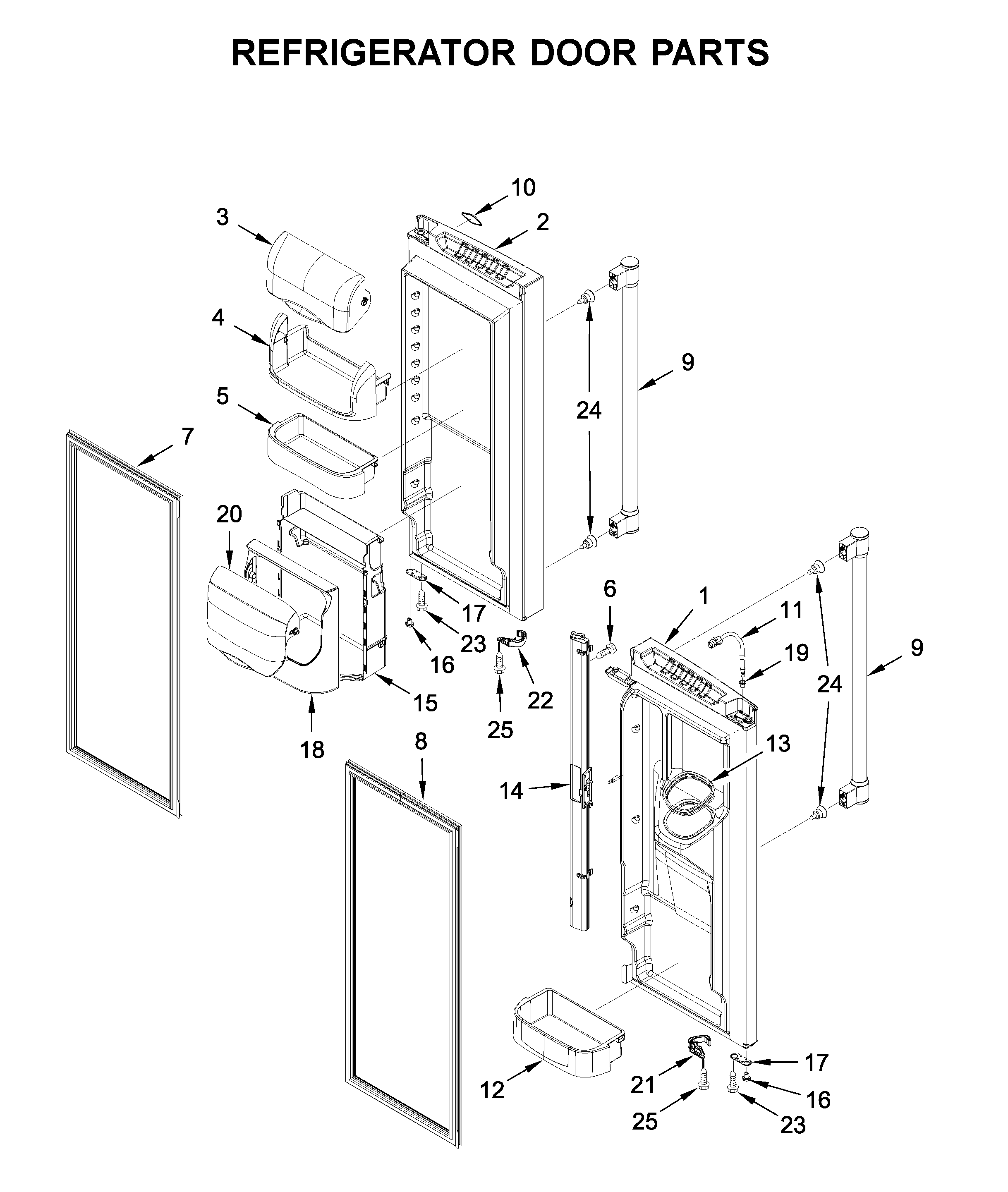 Refrigerator door parts