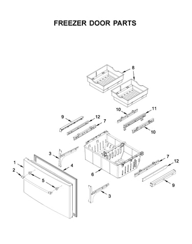 Freezer door parts