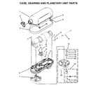 KitchenAid KSM8990WH0 case, gearing and planetary unit parts diagram