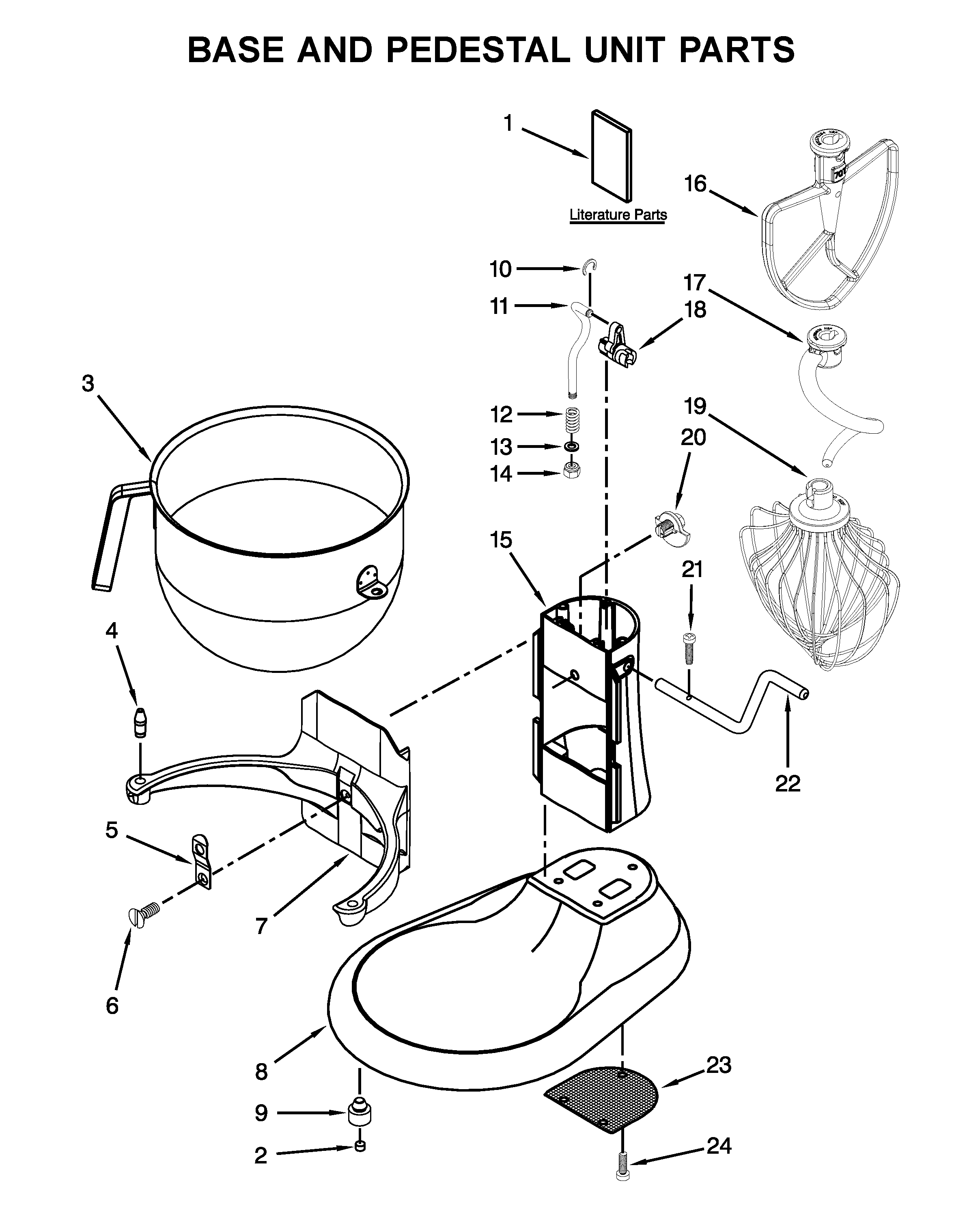 Base and pedestal unit parts