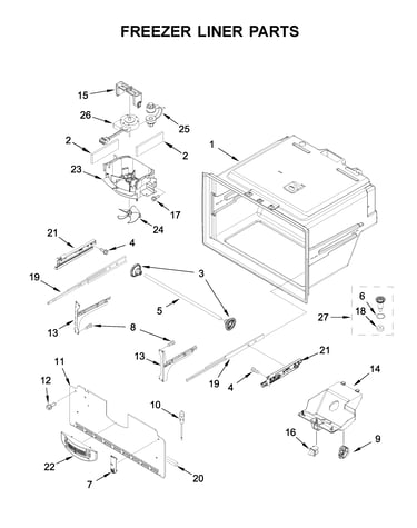 Freezer liner parts