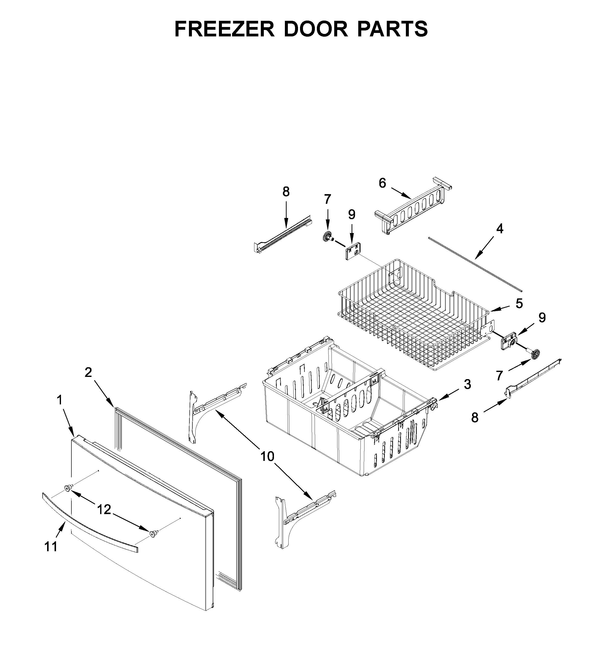 Freezer door parts