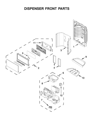 Dispenser front parts