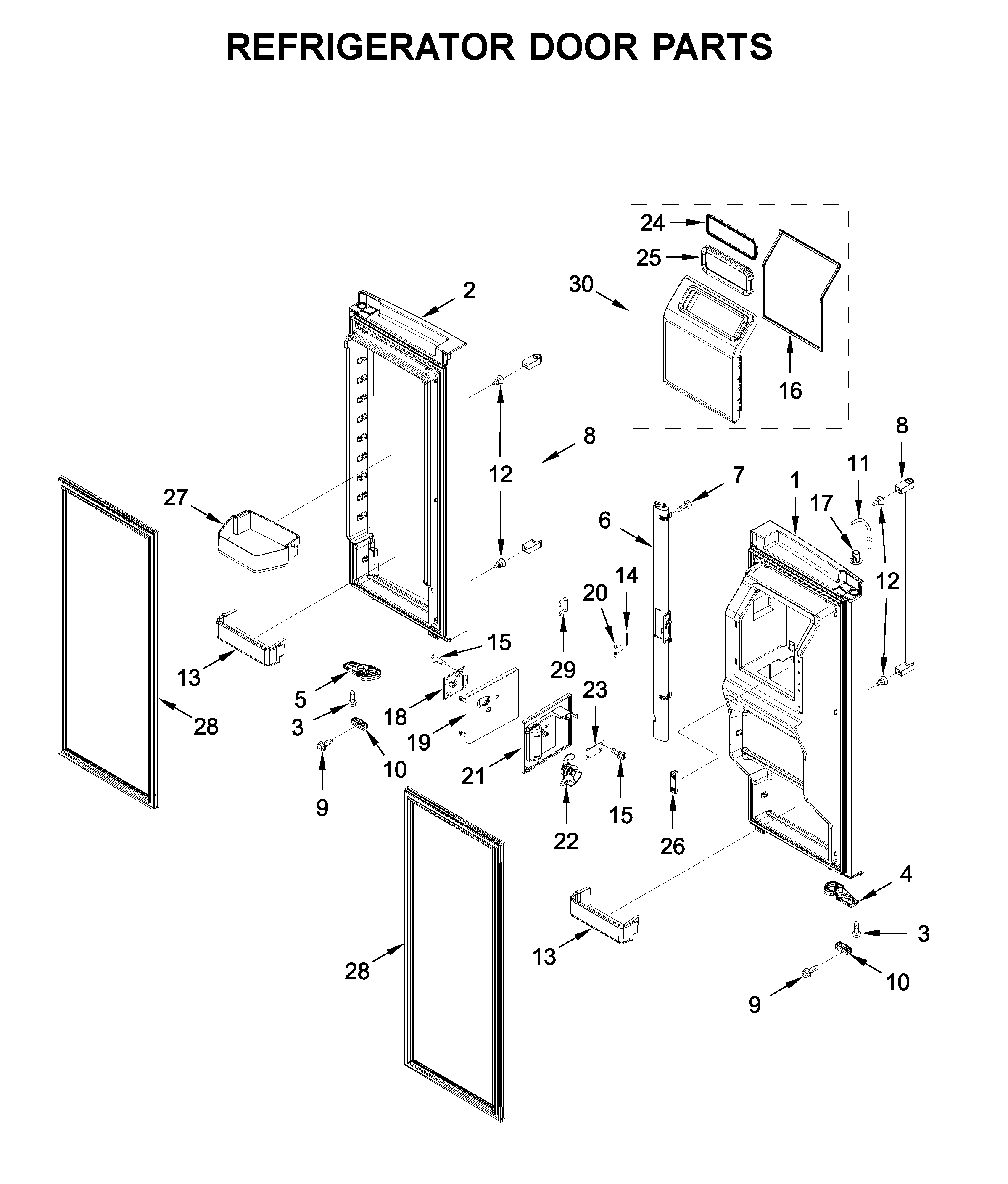Refrigerator door parts