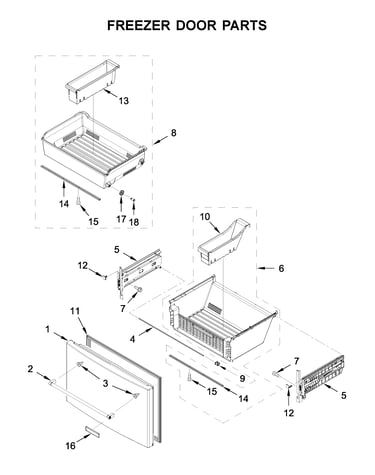 Freezer door parts