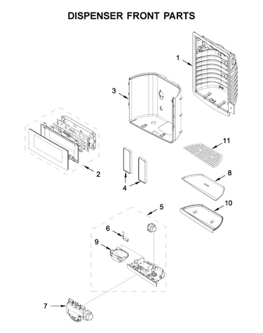 Dispenser front parts
