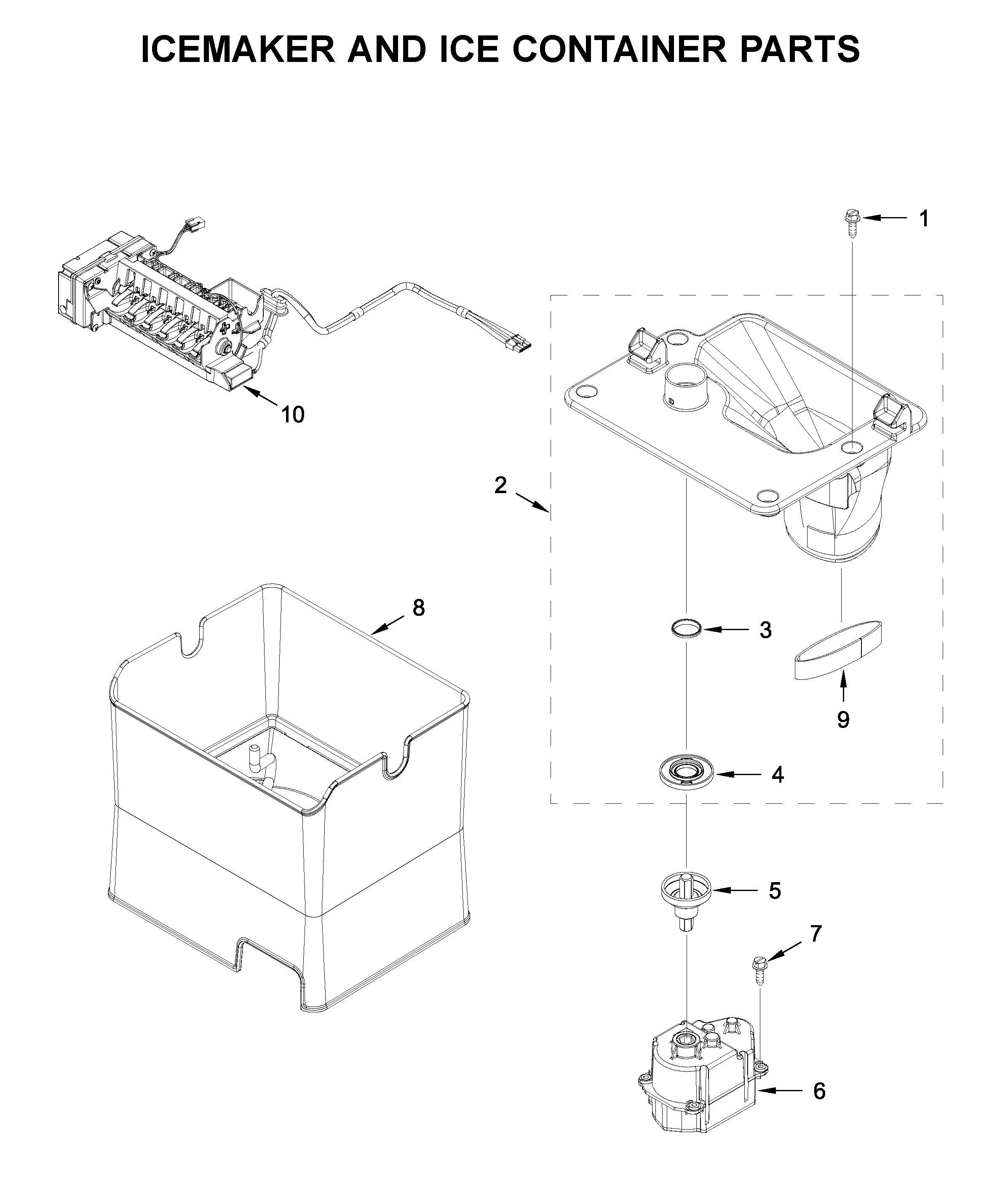 Icemaker & ice container parts