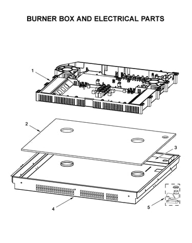 Burner box and electrical parts
