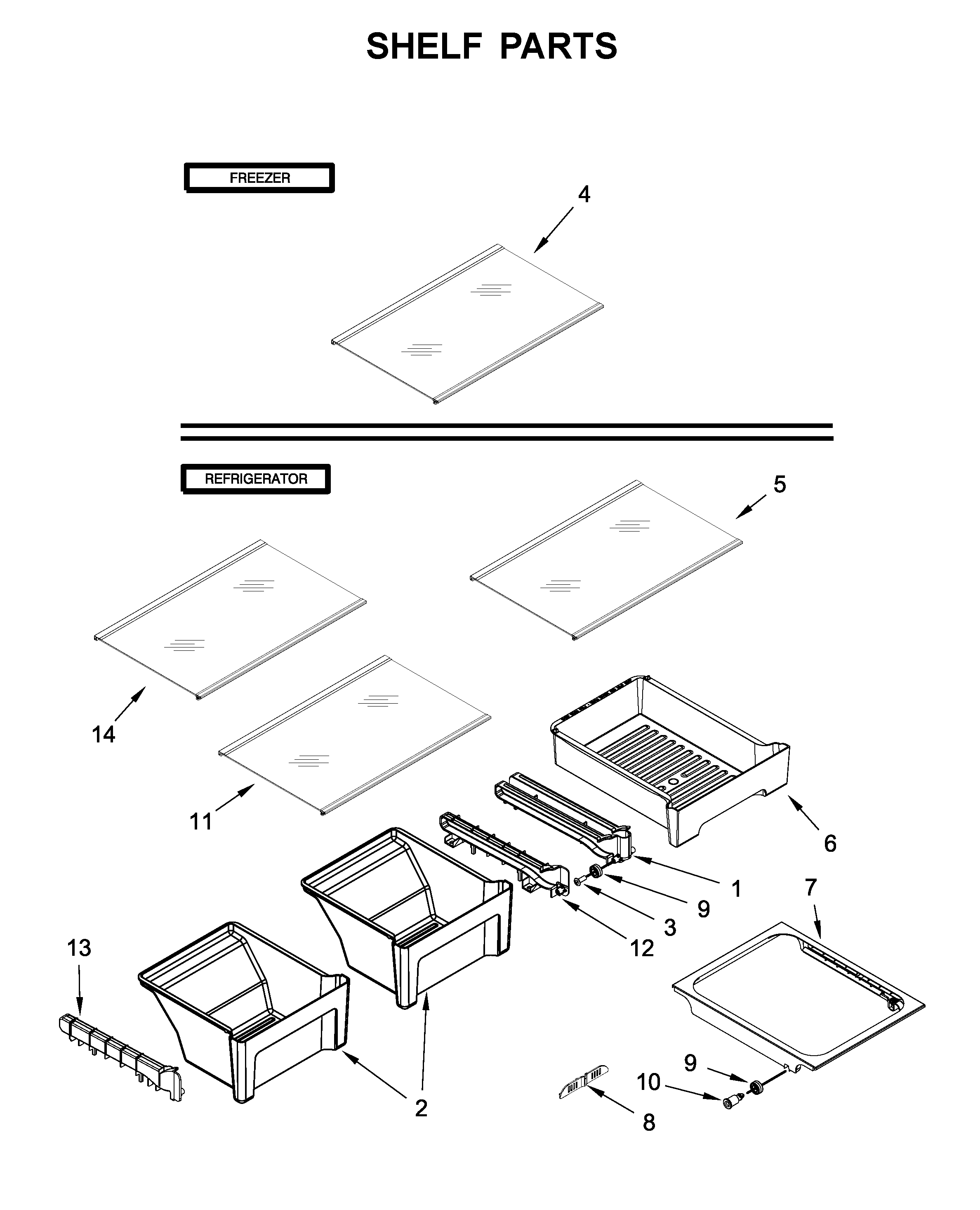Shelf parts