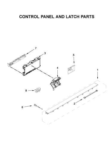 Control panel and latch parts