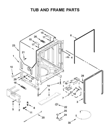 Tub and frame parts