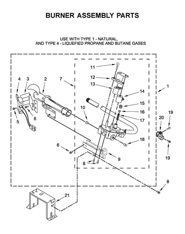 Burner assembly parts