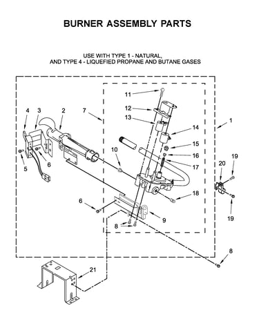 Burner assembly parts