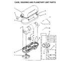 KitchenAid 5KSM7591XESL0 case, gearing and planetary unit parts diagram