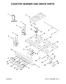 Cooktop, burner and grate parts