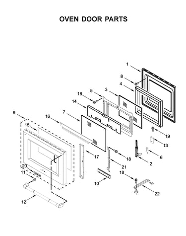 Oven door parts